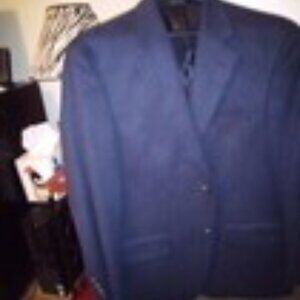 Gianfranco Ruffini Navy Polyester Single Breasted 2 Button Blazer 38 Regular